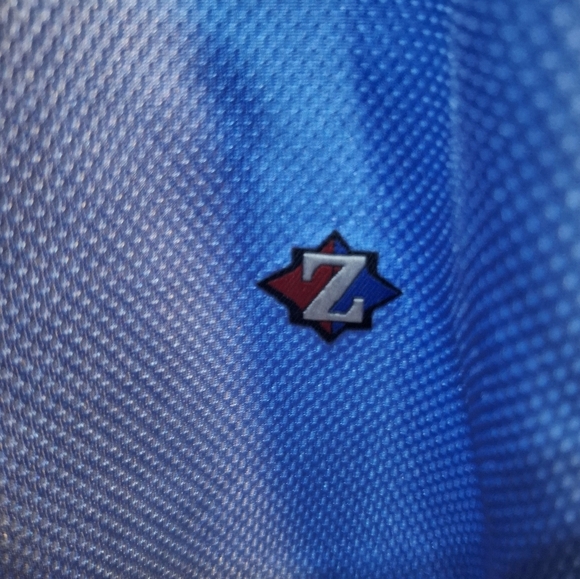 A Jerzees Blue V-Neck Men's Shirt in a Mens Size Large. - Picture 2 of 7